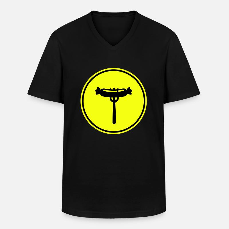 Bratwurst Fleisch icon - Männer-T-Shirt mit V-Ausschnitt - Schwarz
