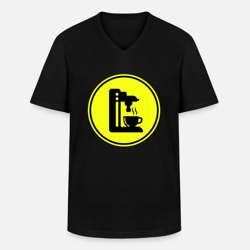 Kaffeemaschine Symbol - Männer-T-Shirt mit V-Ausschnitt - Schwarz