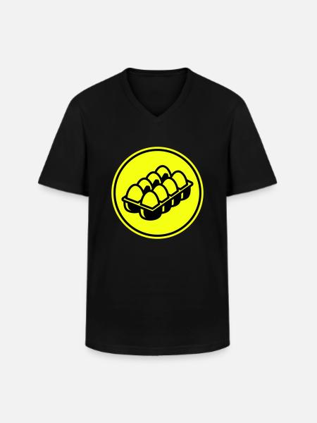 Eier symbol - Männer-T-Shirt mit V-Ausschnitt - Schwarz