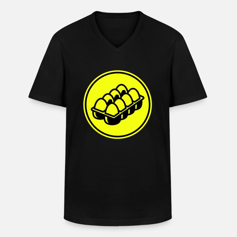 Eier symbol - Männer-T-Shirt mit V-Ausschnitt - Schwarz