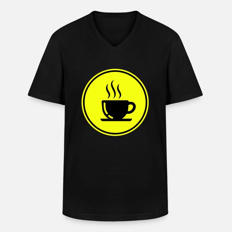Kaffeetasse - Männer-T-Shirt mit V-Ausschnitt - Schwarz