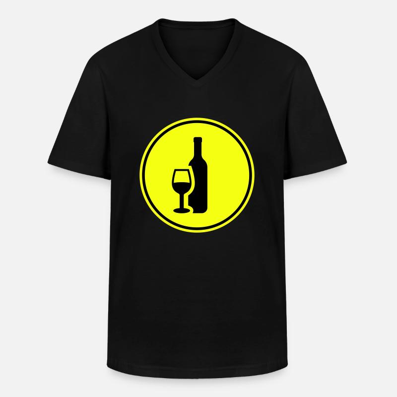 Wein Icon - Männer-T-Shirt mit V-Ausschnitt - Schwarz