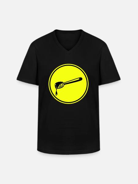 Stick chisel symbol beekeeper - Men's V-Neck T-Shirt - black