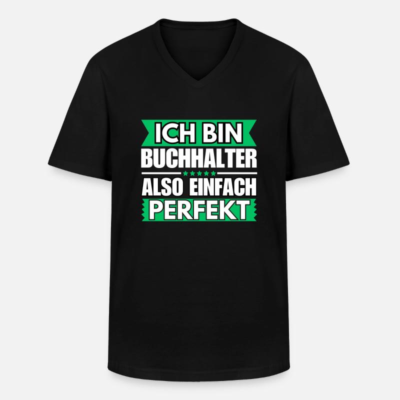 Einfach ein Perfekter Buchhalter - Männer-T-Shirt mit V-Ausschnitt - Schwarz