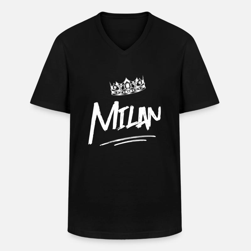 Milan - Männer-T-Shirt mit V-Ausschnitt - Schwarz