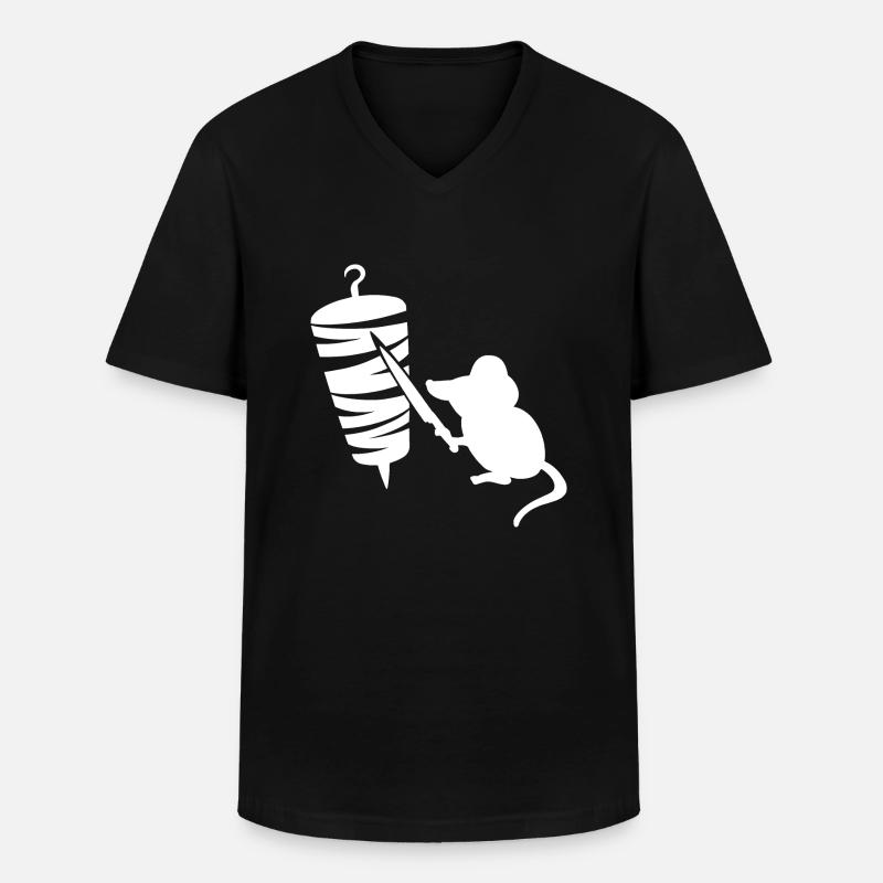 Kebab Grill Maus - Männer-T-Shirt mit V-Ausschnitt - Schwarz