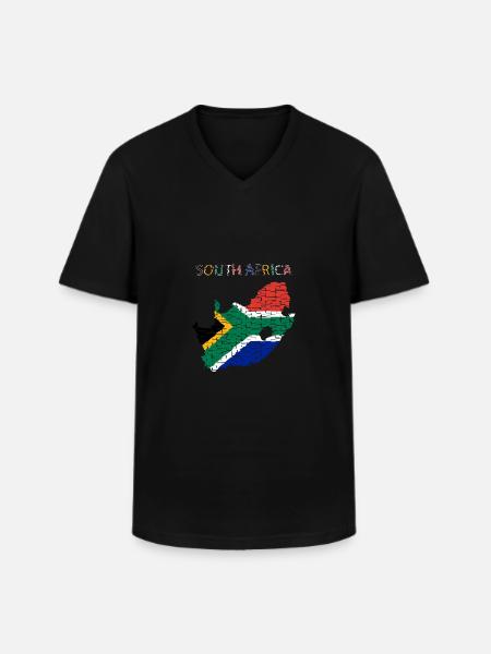 South Africa - Art Design - Men's V-Neck T-Shirt - black