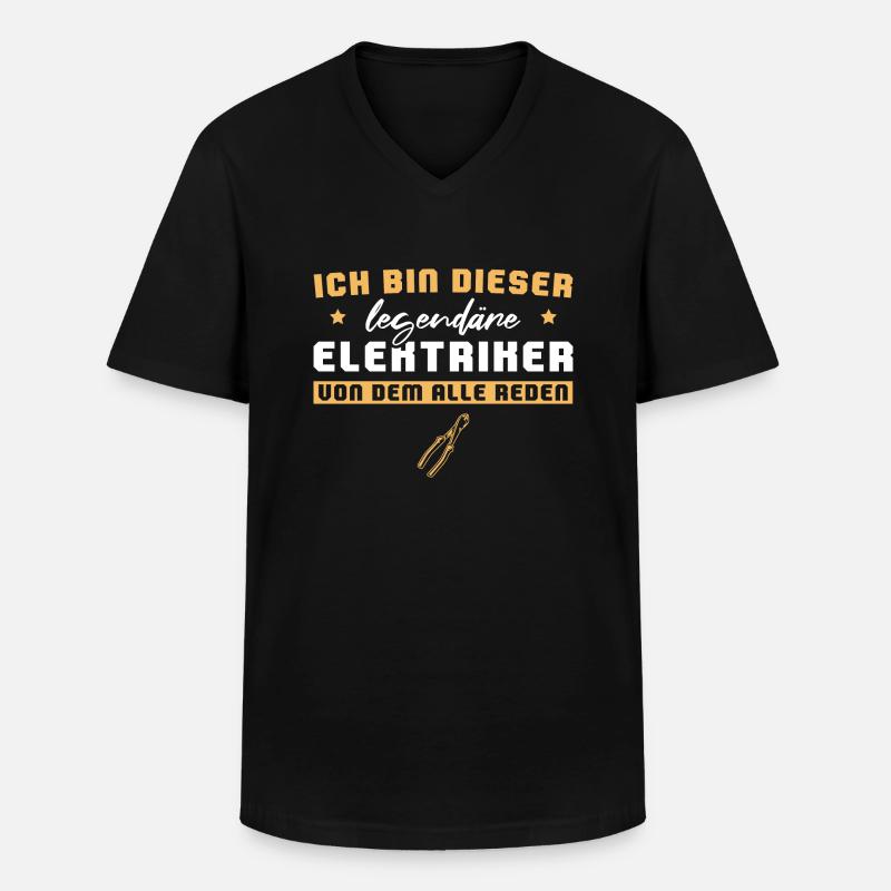 Legendärer Elektriker - Männer-T-Shirt mit V-Ausschnitt - Schwarz
