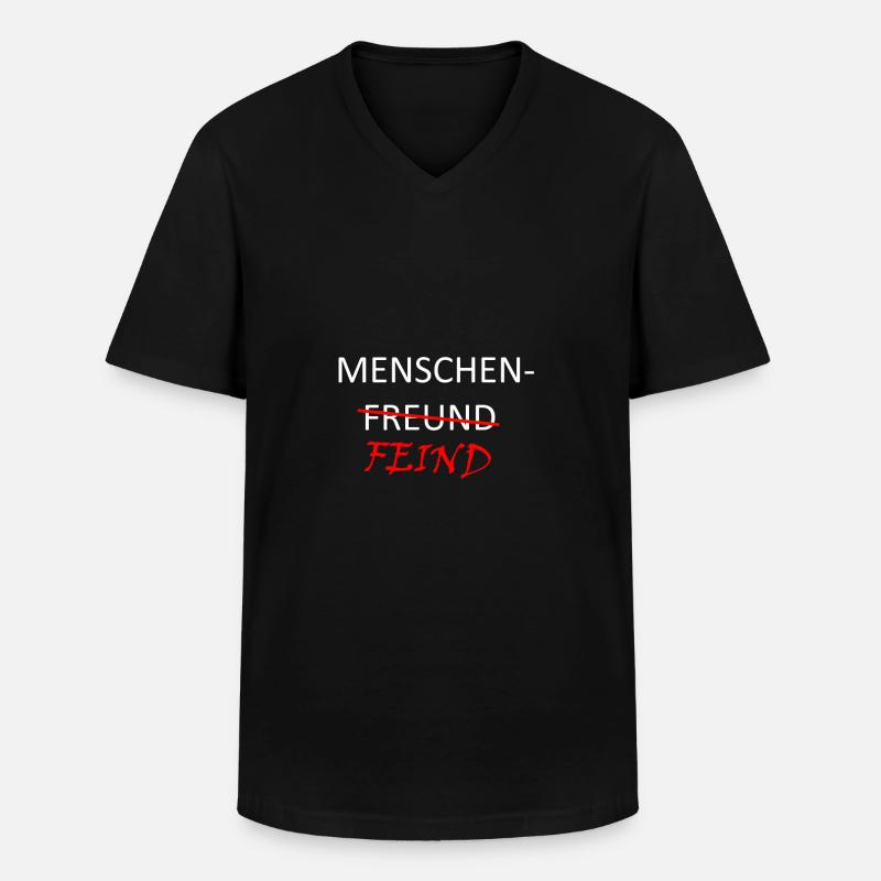 Menschenfreund Menschenfeind Philantroph - Männer-T-Shirt mit V-Ausschnitt - Schwarz