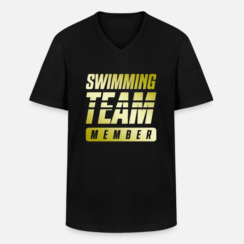 Swimming Team - Männer-T-Shirt mit V-Ausschnitt - Schwarz