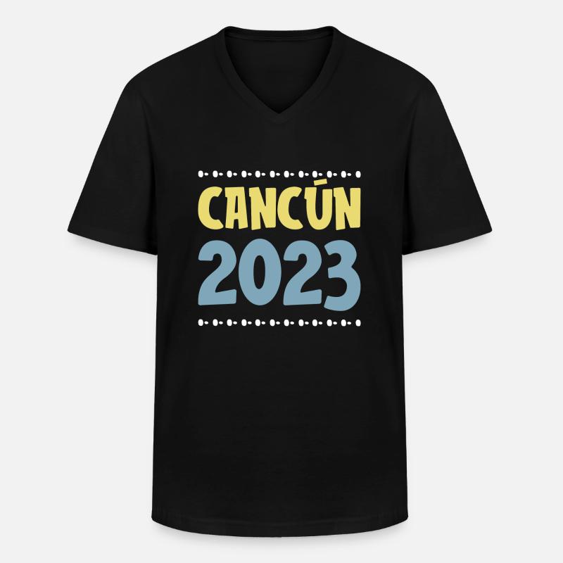 Cancun 2023 - Männer-T-Shirt mit V-Ausschnitt - Schwarz