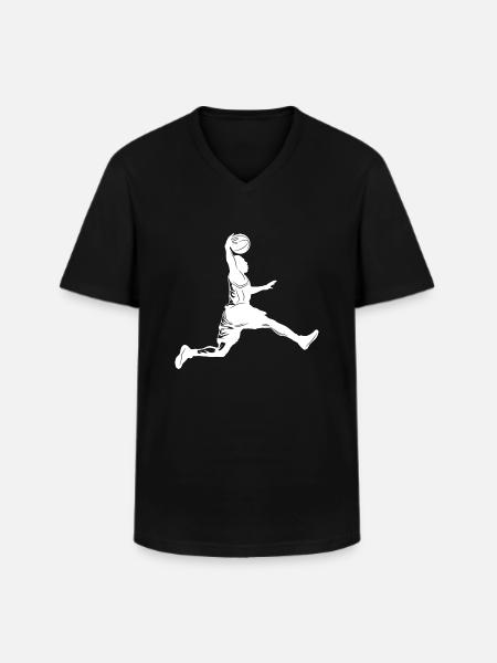Basketball Silhouette - Men's V-Neck T-Shirt - black