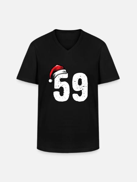 59 Number Christmas - Men's V-Neck T-Shirt - black