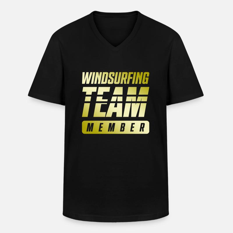 Windsurfing Team - Männer-T-Shirt mit V-Ausschnitt - Schwarz
