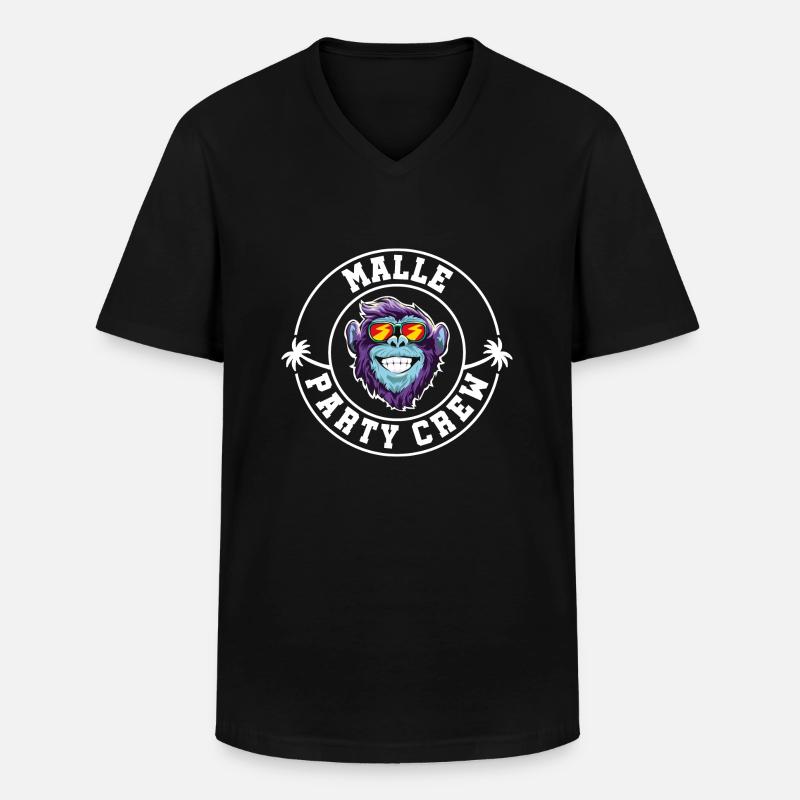 Malle Party Crew Affe Affe - Männer-T-Shirt mit V-Ausschnitt - Schwarz