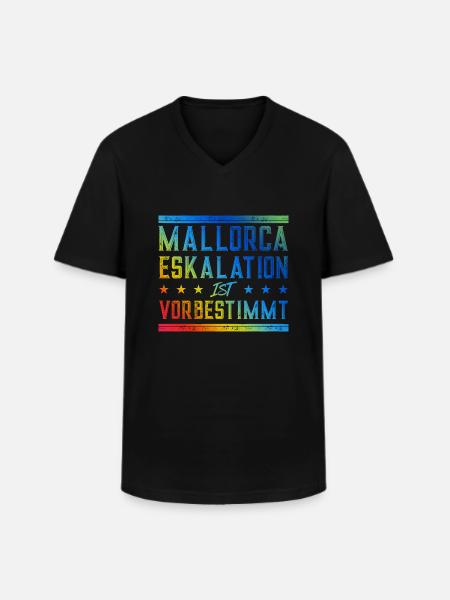 Mallorca Eskalation - Männer-T-Shirt mit V-Ausschnitt - Schwarz