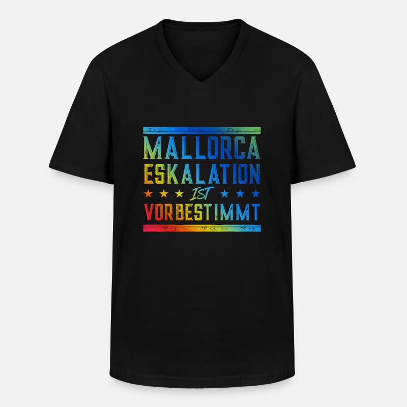 Mallorca Eskalation - Männer-T-Shirt mit V-Ausschnitt - Schwarz