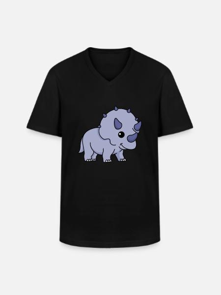 Dinosaur triceratops comic - Men's V-Neck T-Shirt - black