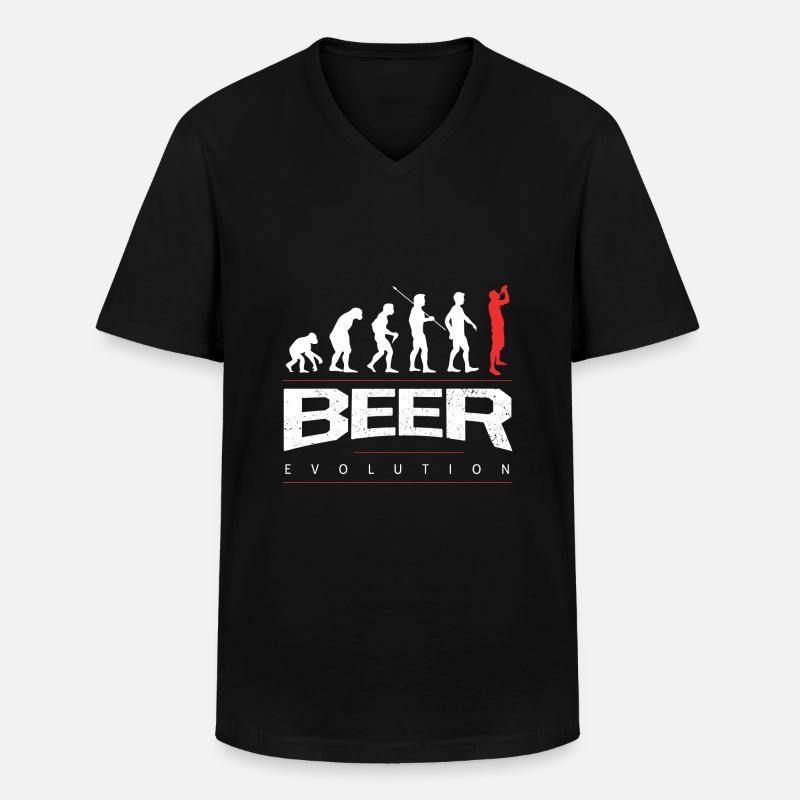 Bier Evolution - Männer-T-Shirt mit V-Ausschnitt - Schwarz