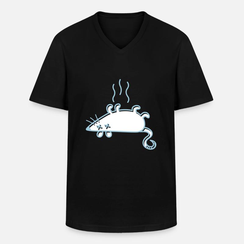 En Dead Mouse - Klassisk herre T-shirt med V-udskæring - sort
