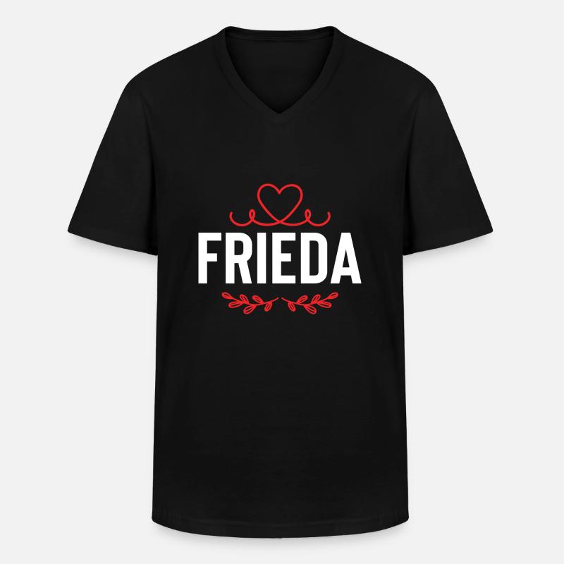 Frieda - Männer-T-Shirt mit V-Ausschnitt - Schwarz