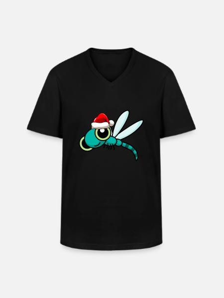 Libellule de Noël Libellule - T-shirt col V Homme - noir