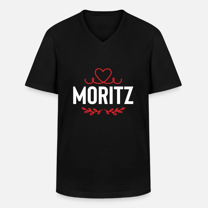 Moritz - Männer-T-Shirt mit V-Ausschnitt - Schwarz