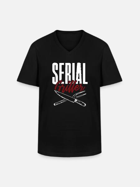 serial griller - T-shirt col V Homme - noir