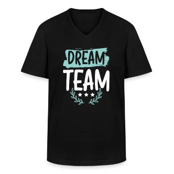 Dream Team - T-shirt col V Homme - noir - Devant - AI Model Male 178 dark (178cm)