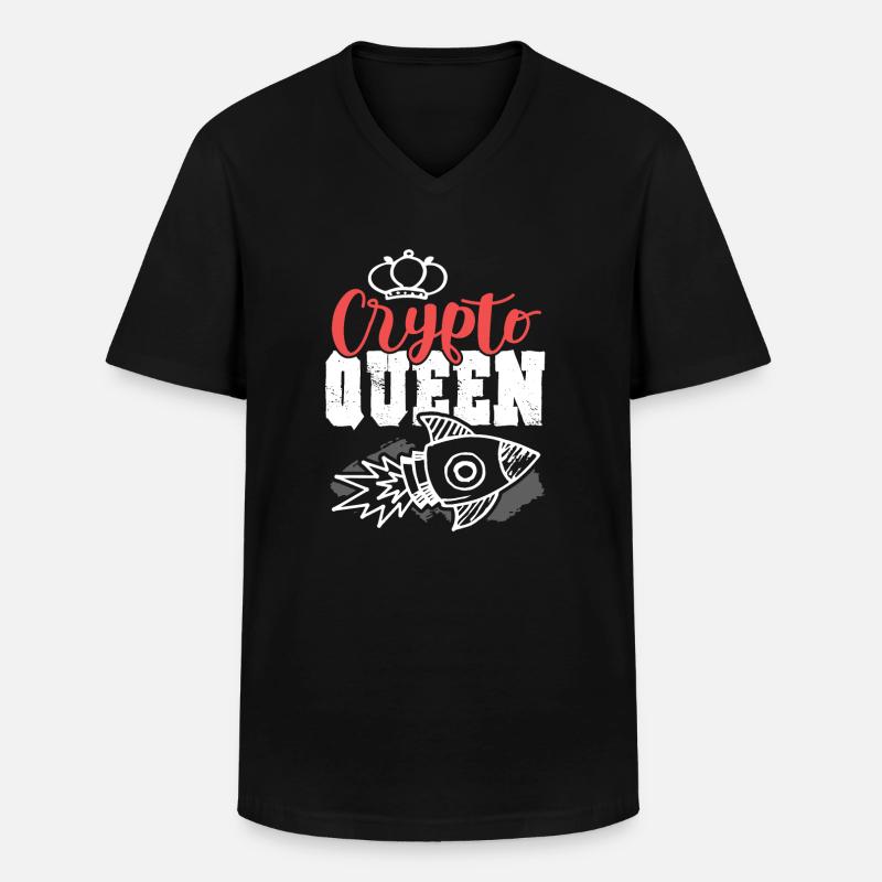 Crypto King - Männer-T-Shirt mit V-Ausschnitt - Schwarz