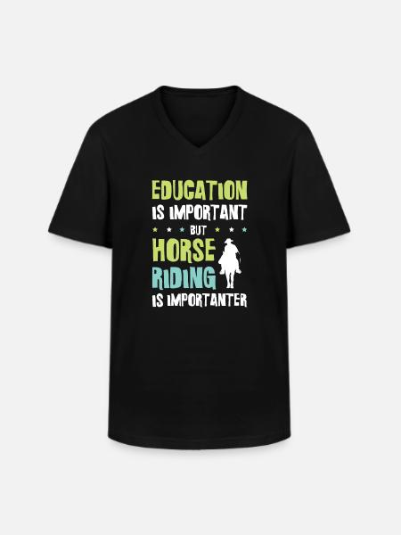 Horses Education - Men's V-Neck T-Shirt - black