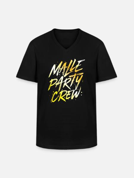 malle party crew gold - Men's V-Neck T-Shirt - black