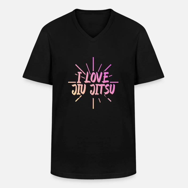 Ich liebe Jiu Jitsu - Männer-T-Shirt mit V-Ausschnitt - Schwarz