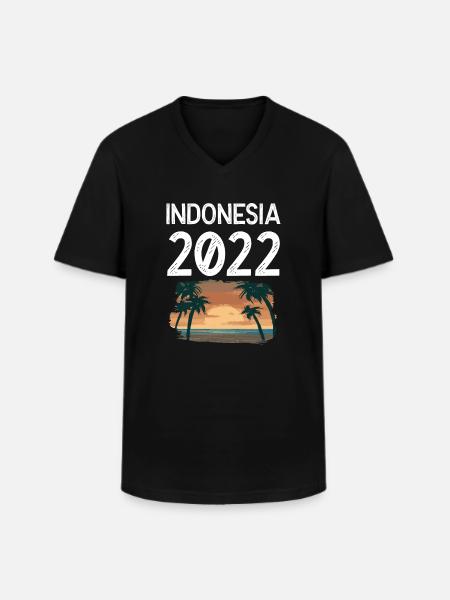 Indonesia 2022 - Men's V-Neck T-Shirt - black