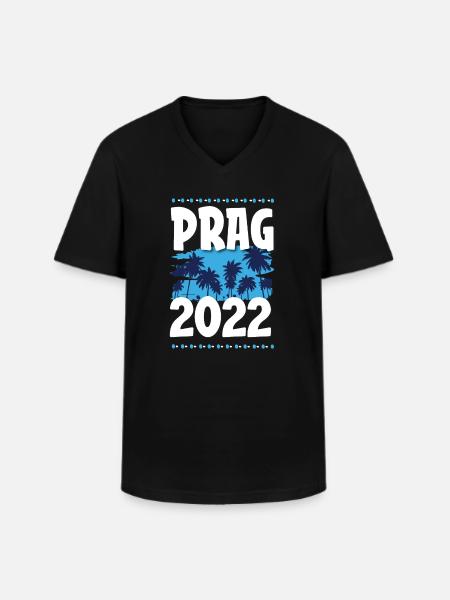 Prague 2022 - T-shirt col V Homme - noir
