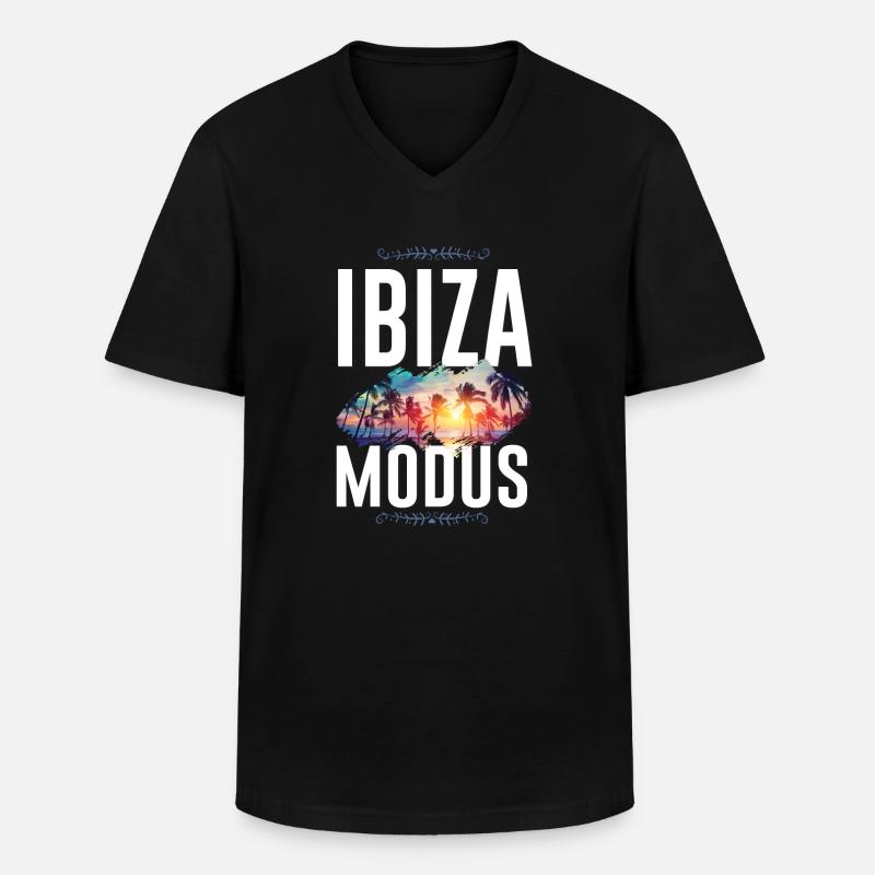 Ibiza Modus - Männer-T-Shirt mit V-Ausschnitt - Schwarz