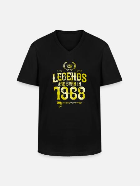 1968 legends born in - Men's V-Neck T-Shirt - black
