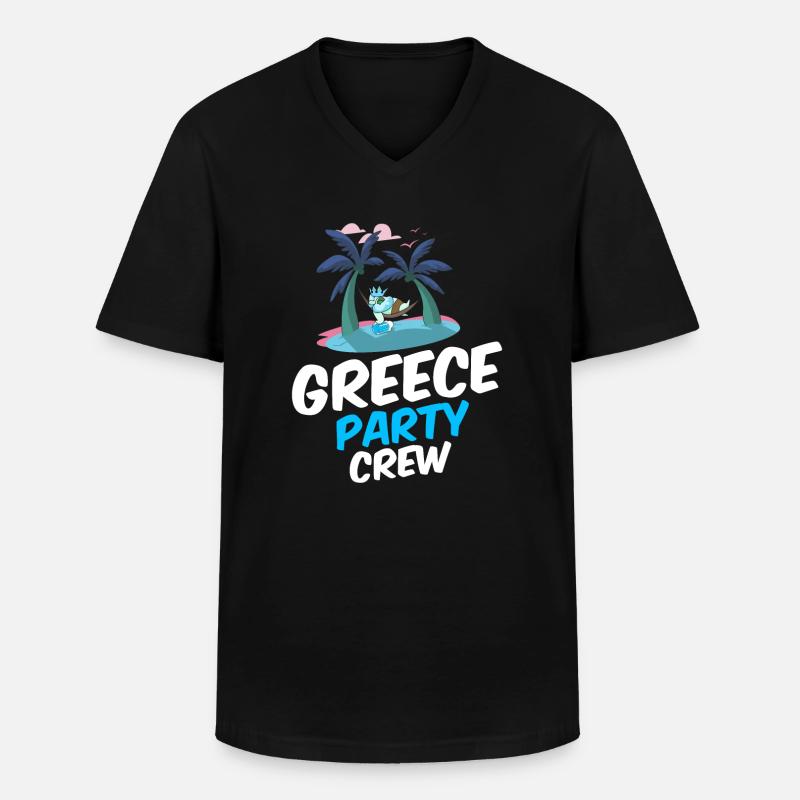 Greece Party Crew - Männer-T-Shirt mit V-Ausschnitt - Schwarz