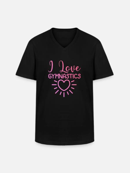Ich liebe Gymnastik - Männer-T-Shirt mit V-Ausschnitt - Schwarz