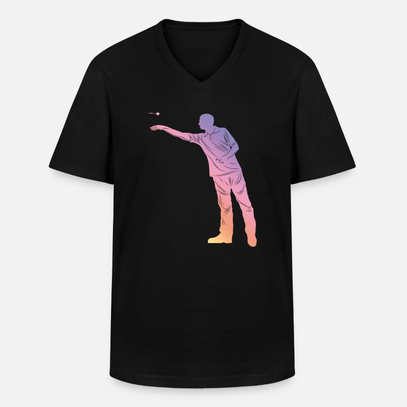 Darts Silhouette - Männer-T-Shirt mit V-Ausschnitt - Schwarz