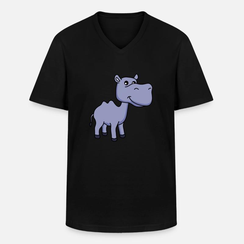 Kamel Comic - Männer-T-Shirt mit V-Ausschnitt - Schwarz