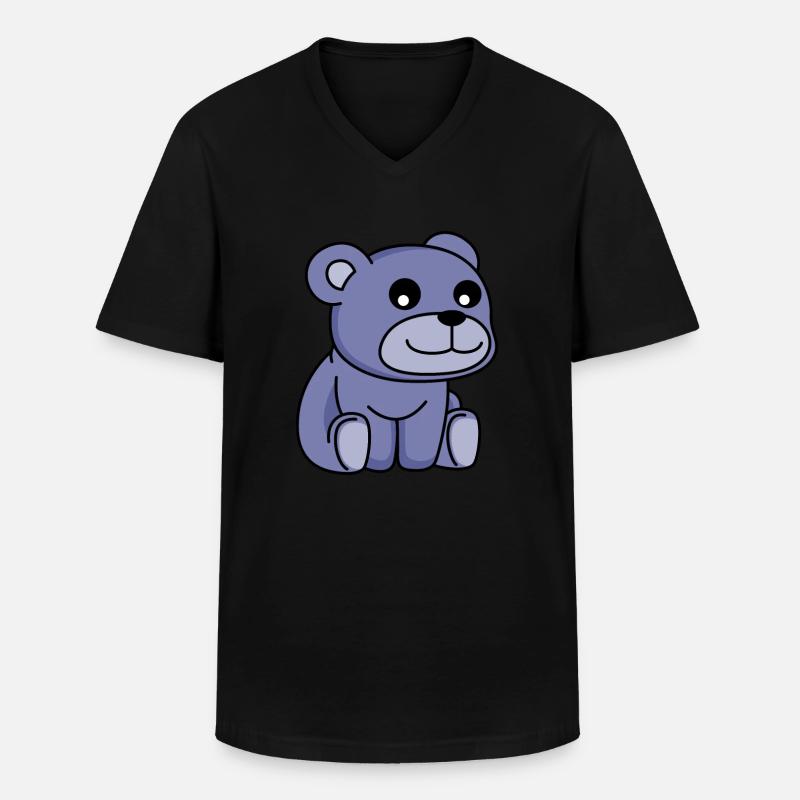 Bär Comic - Männer-T-Shirt mit V-Ausschnitt - Schwarz