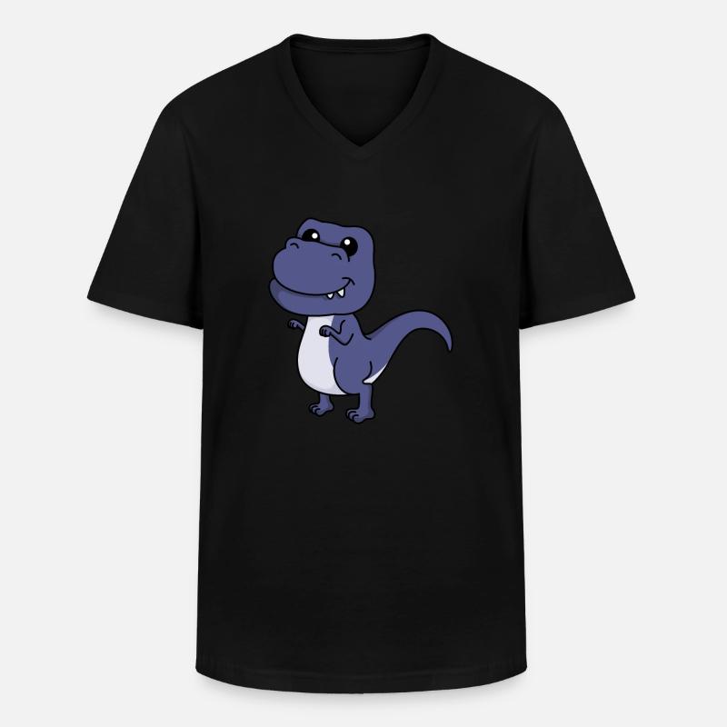 Dinosaur T-Rex Comic - Men's V-Neck T-Shirt - black