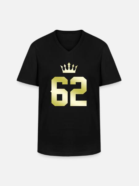 62 Couronne numérique - T-shirt col V Homme - noir