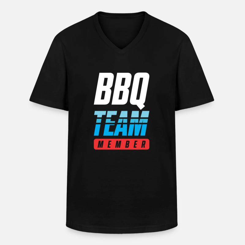 Bbq Team - Männer-T-Shirt mit V-Ausschnitt - Schwarz