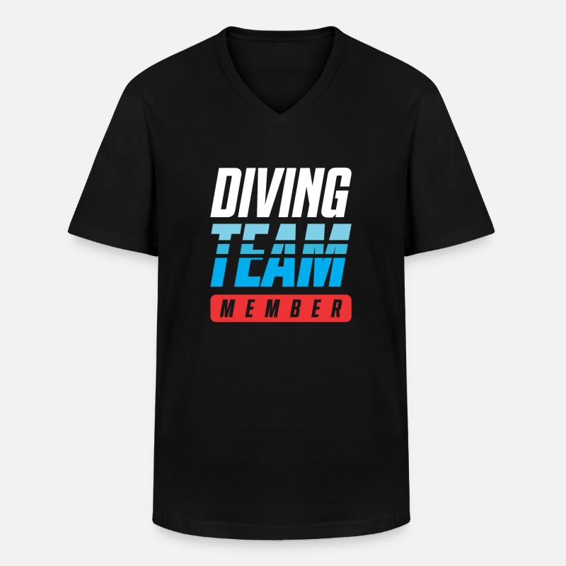 Diving Team - Männer-T-Shirt mit V-Ausschnitt - Schwarz