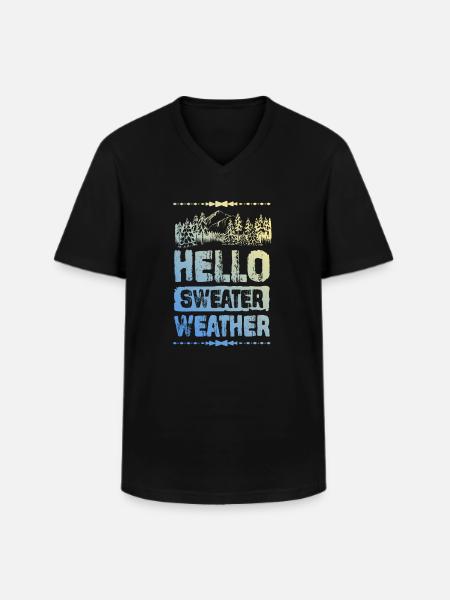Hello Sweater Weather - Men's V-Neck T-Shirt - black