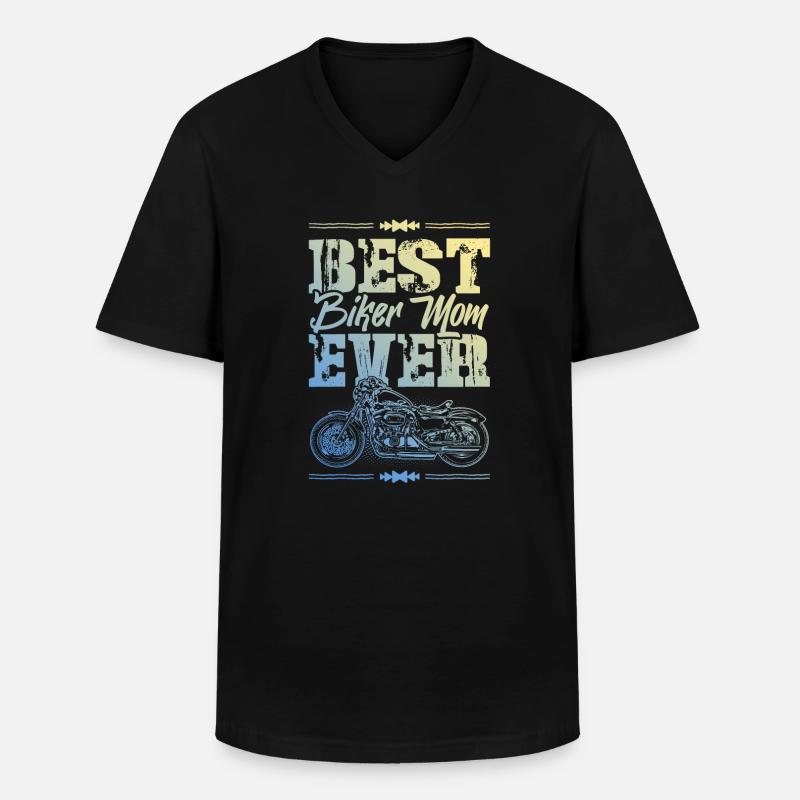 Biker Mom - Männer-T-Shirt mit V-Ausschnitt - Schwarz