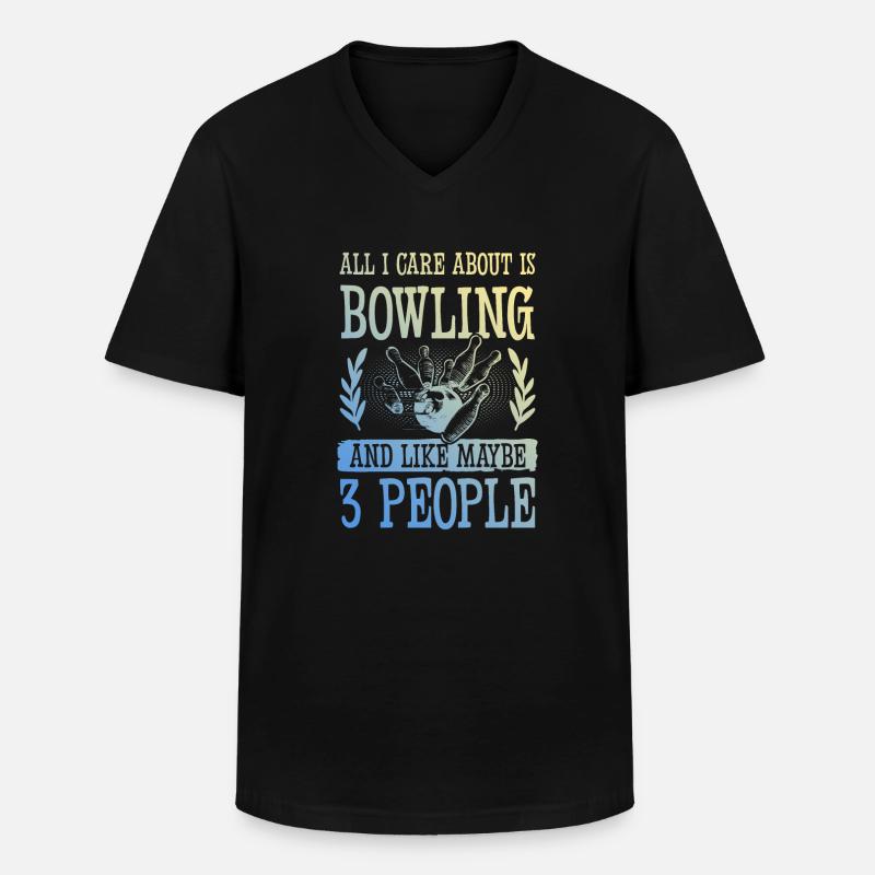 Bowling lustiger spruch - Männer-T-Shirt mit V-Ausschnitt - Schwarz