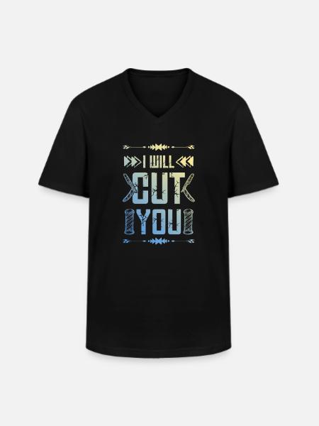 Barber friseur - Männer-T-Shirt mit V-Ausschnitt - Schwarz